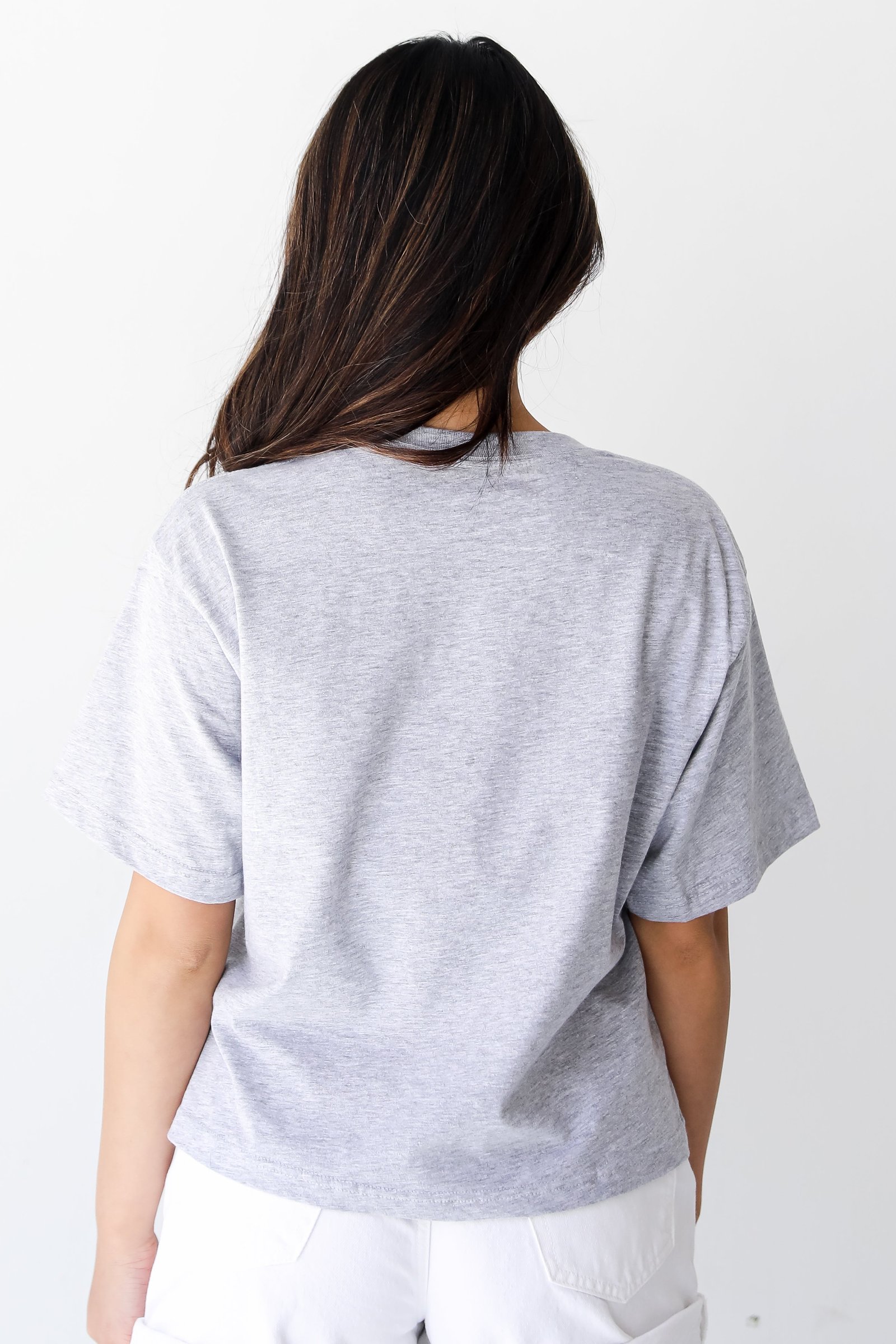 Heather Grey Atlanta Baseball Cropped Tee GG3