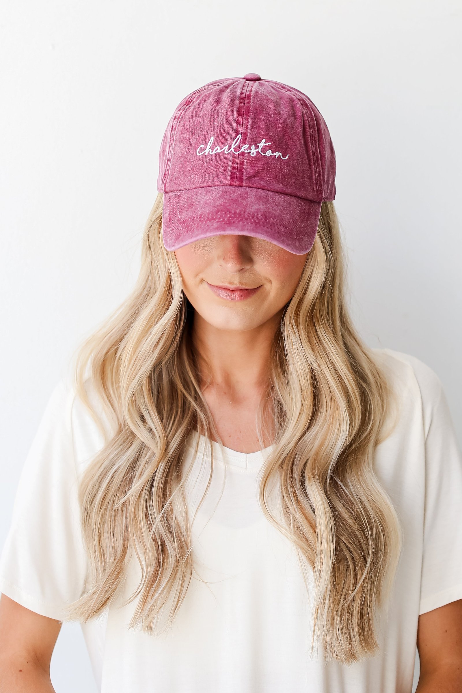 Charleston Script Embroidered Hat GG4