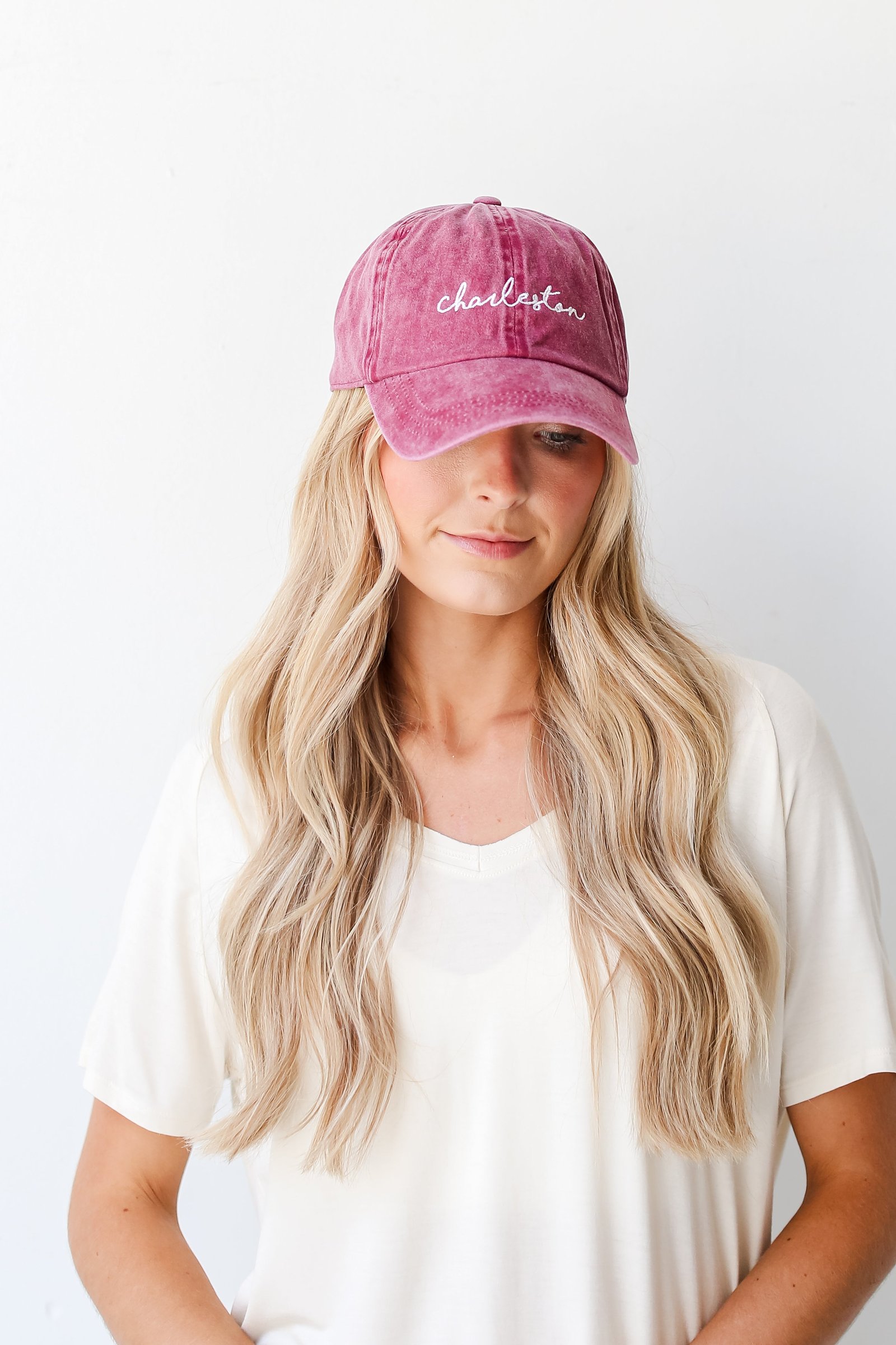 Charleston Script Embroidered Hat GG4